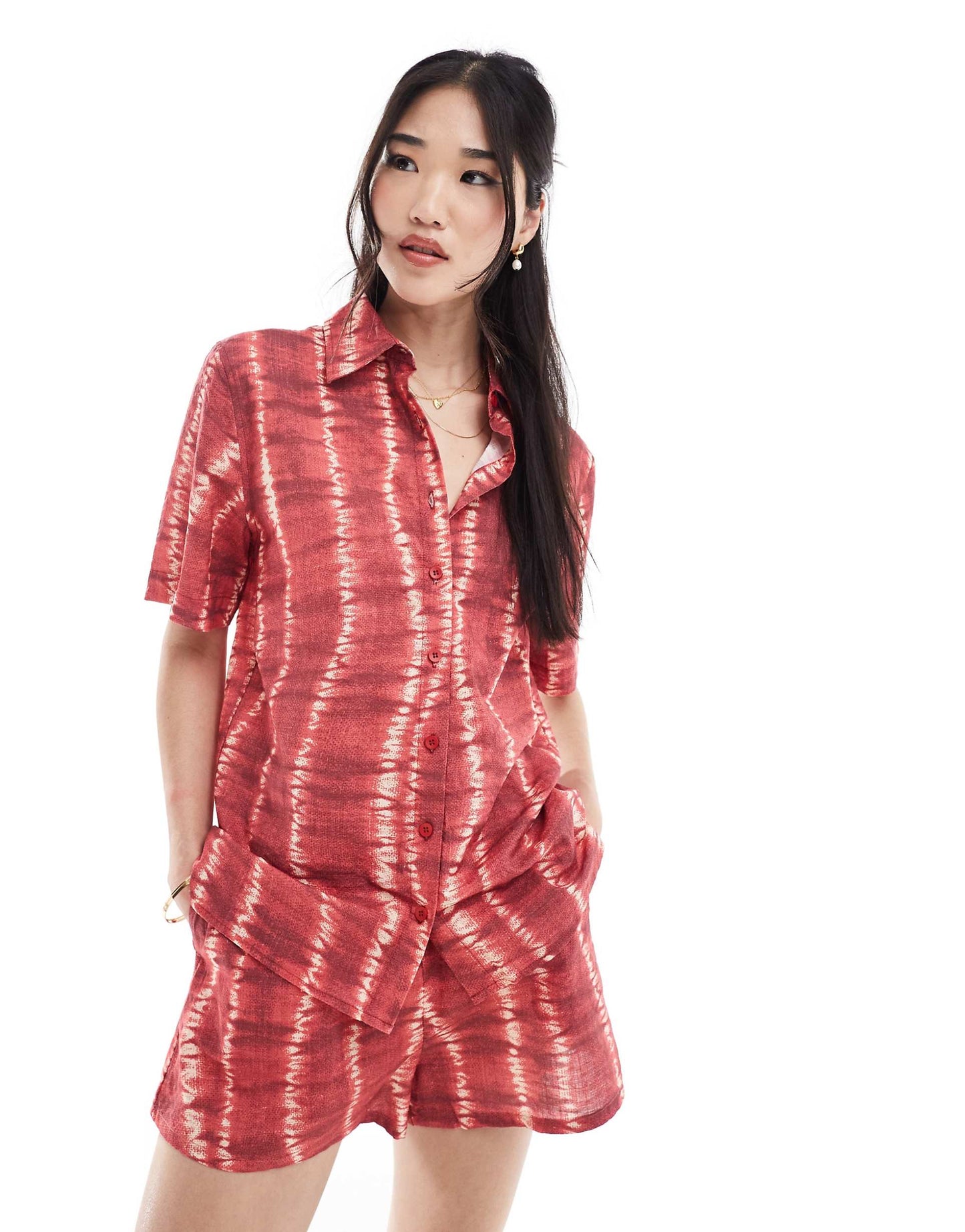 Sahara Tie Dye Short Sleeve Beach Shirt Co-Ord