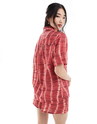 Sahara Tie Dye Short Sleeve Beach Shirt Co-Ord