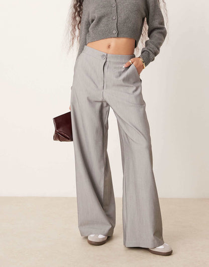 Petite Tailored Relaxed Straight Leg Trousers