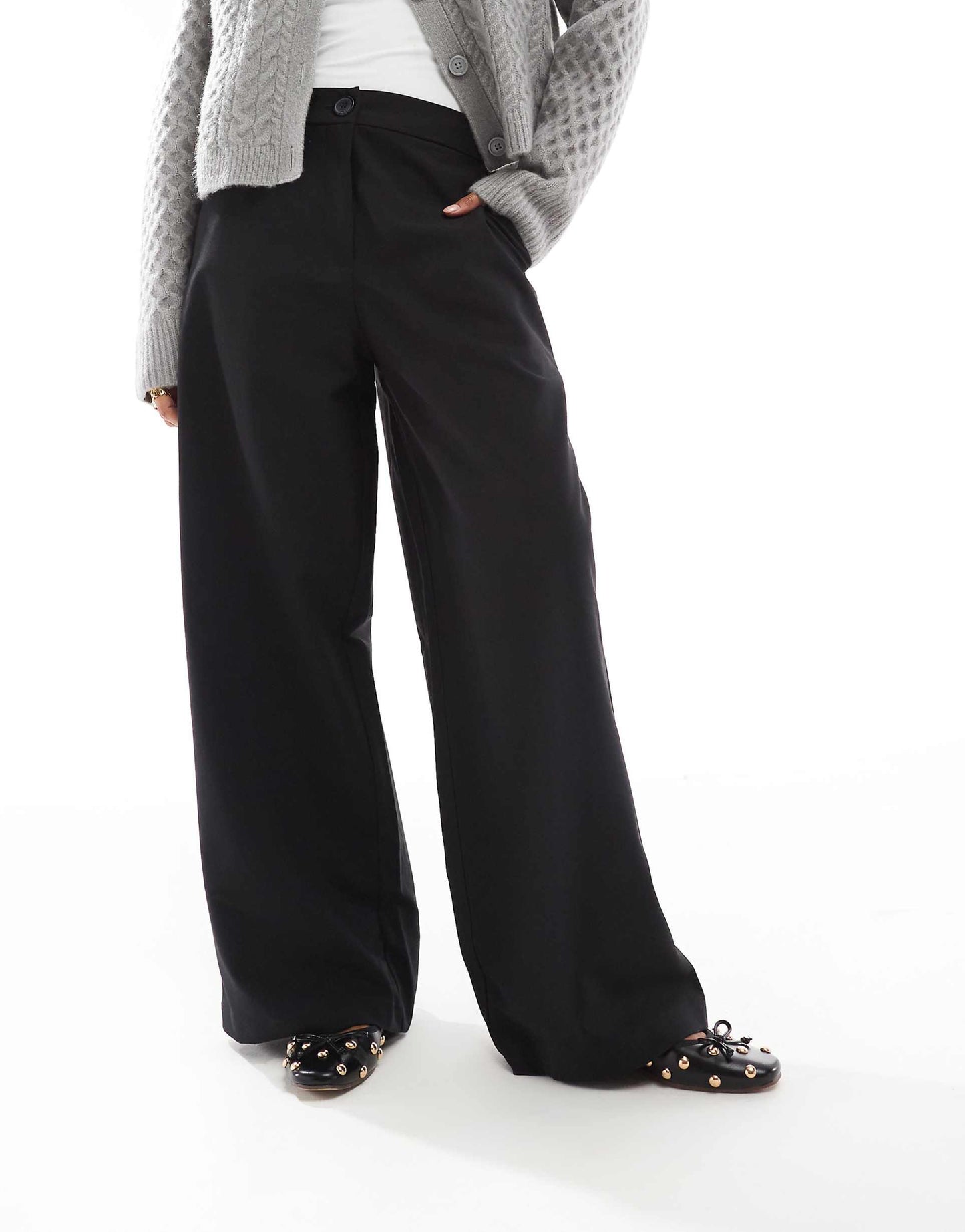 Petite Tailored Relaxed Straight Leg Trousers