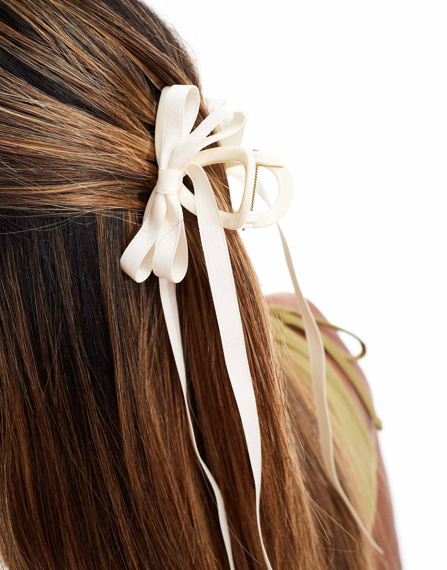 X Asos Exclusive Ribbon Hair Claw - Cream