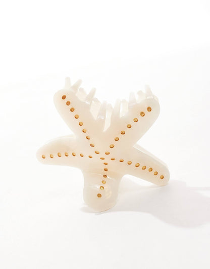 X Asos Exclusive Starfish Claw Clip - Cream