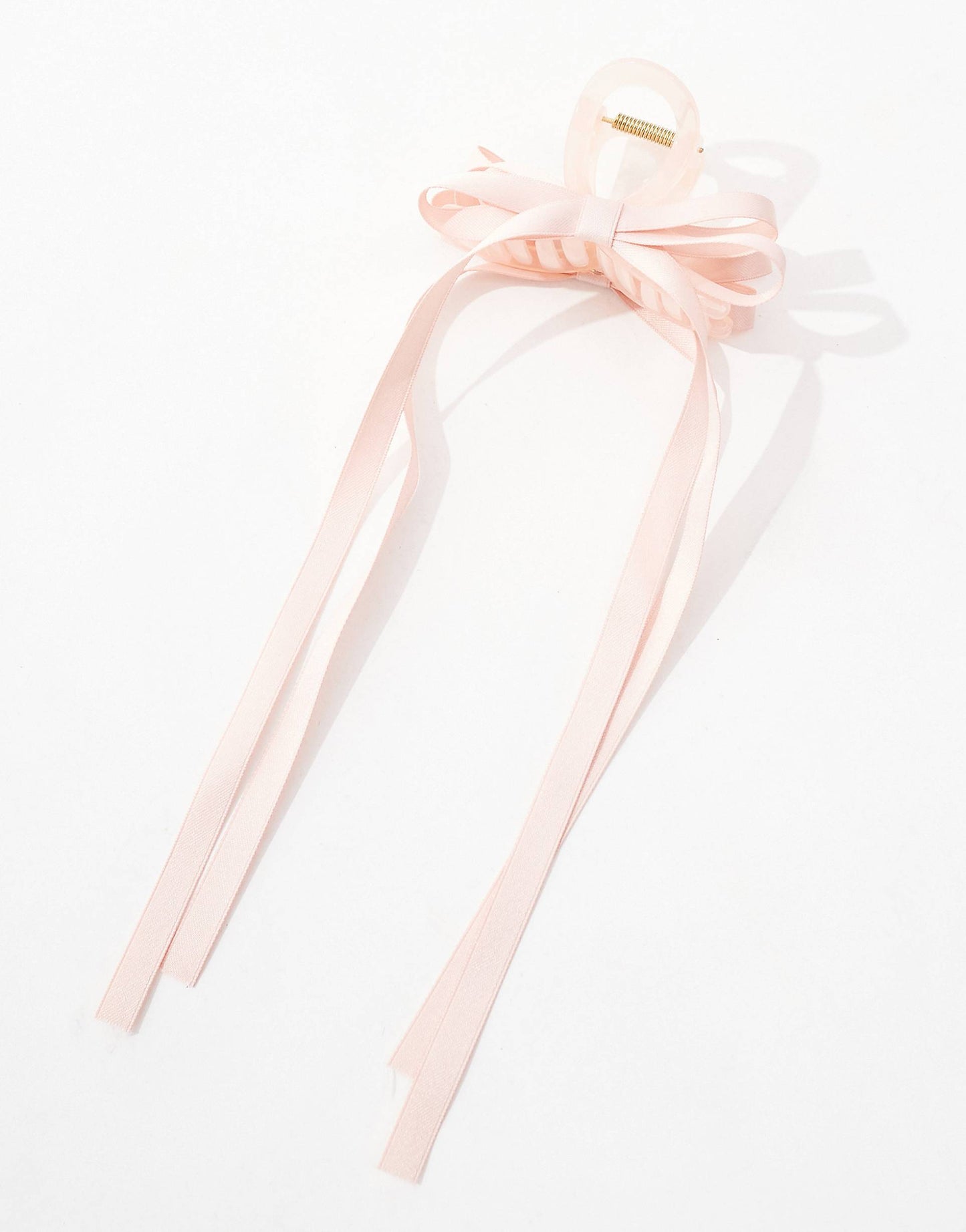 X Asos Exclusive Ribbon Hair Claw - Baby Pink