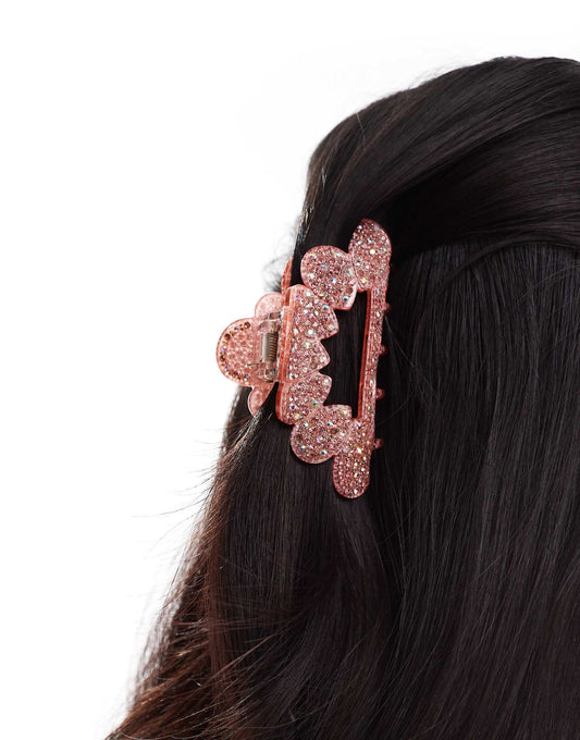 X Asos Exclusive Circle Hair Claw - Pink