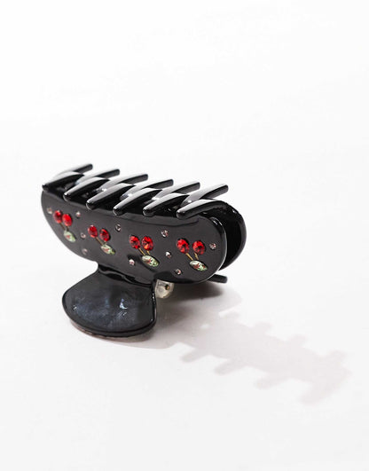 X Asos Exclusive Cherry Claw Clip - Black