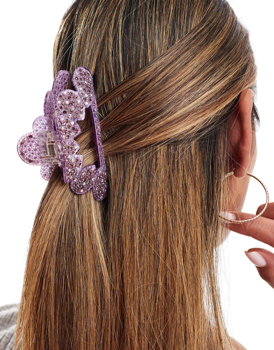 X Asos Exclusive Circle Hair Claw - Purple