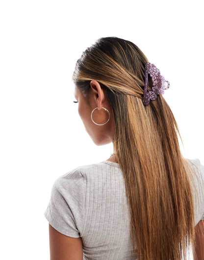 X Asos Exclusive Circle Hair Claw - Purple