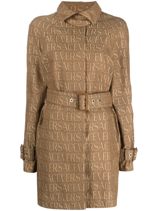 Allover Logo-Jacquard Trench Coat