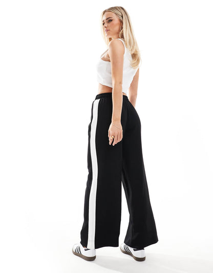 Petite Pull On Trousers With Contrast Panel