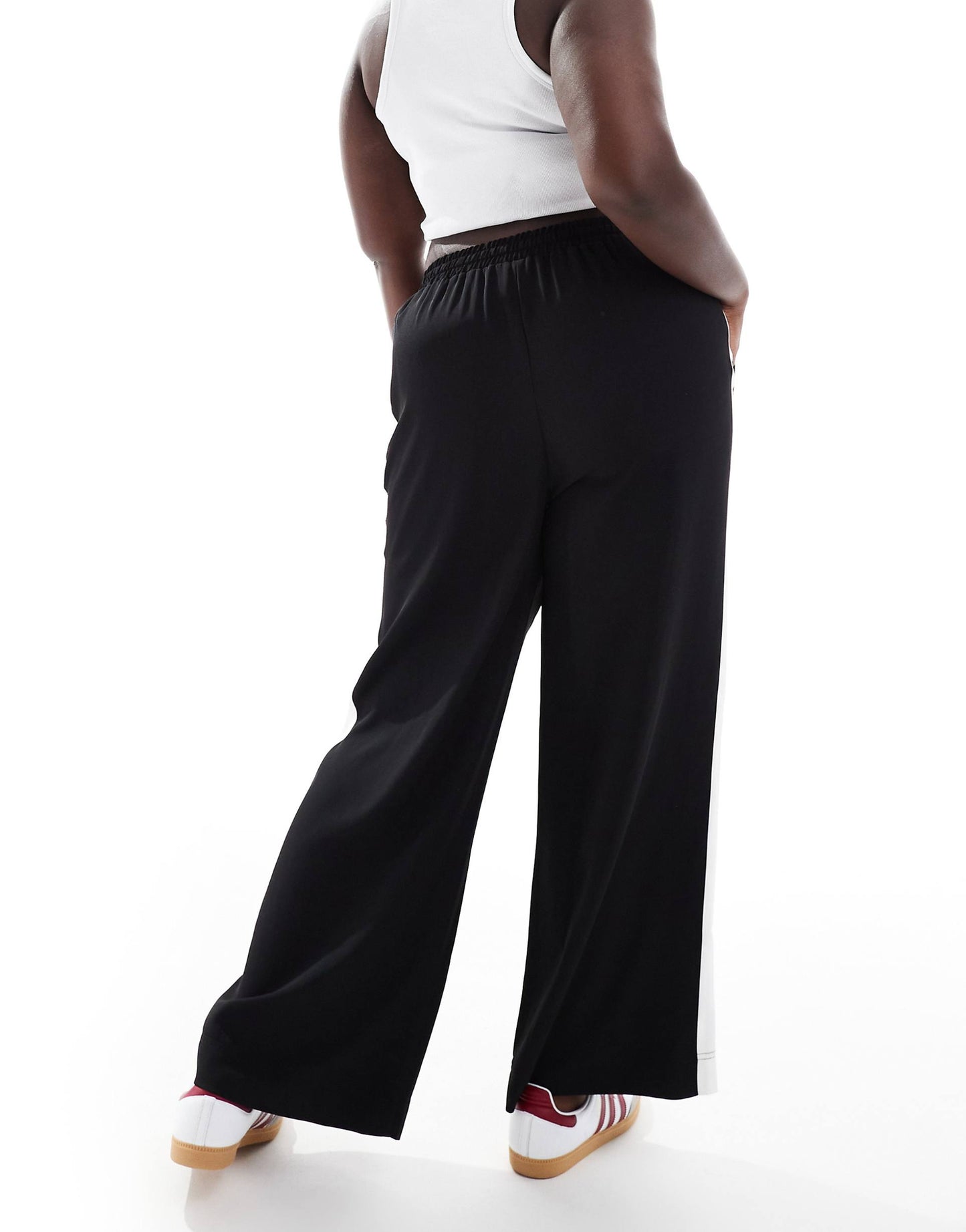 Curve Pull On Trousers With Contrast Panel