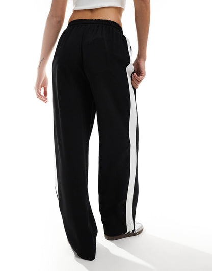 Pull On Trousers With Contrast Panel