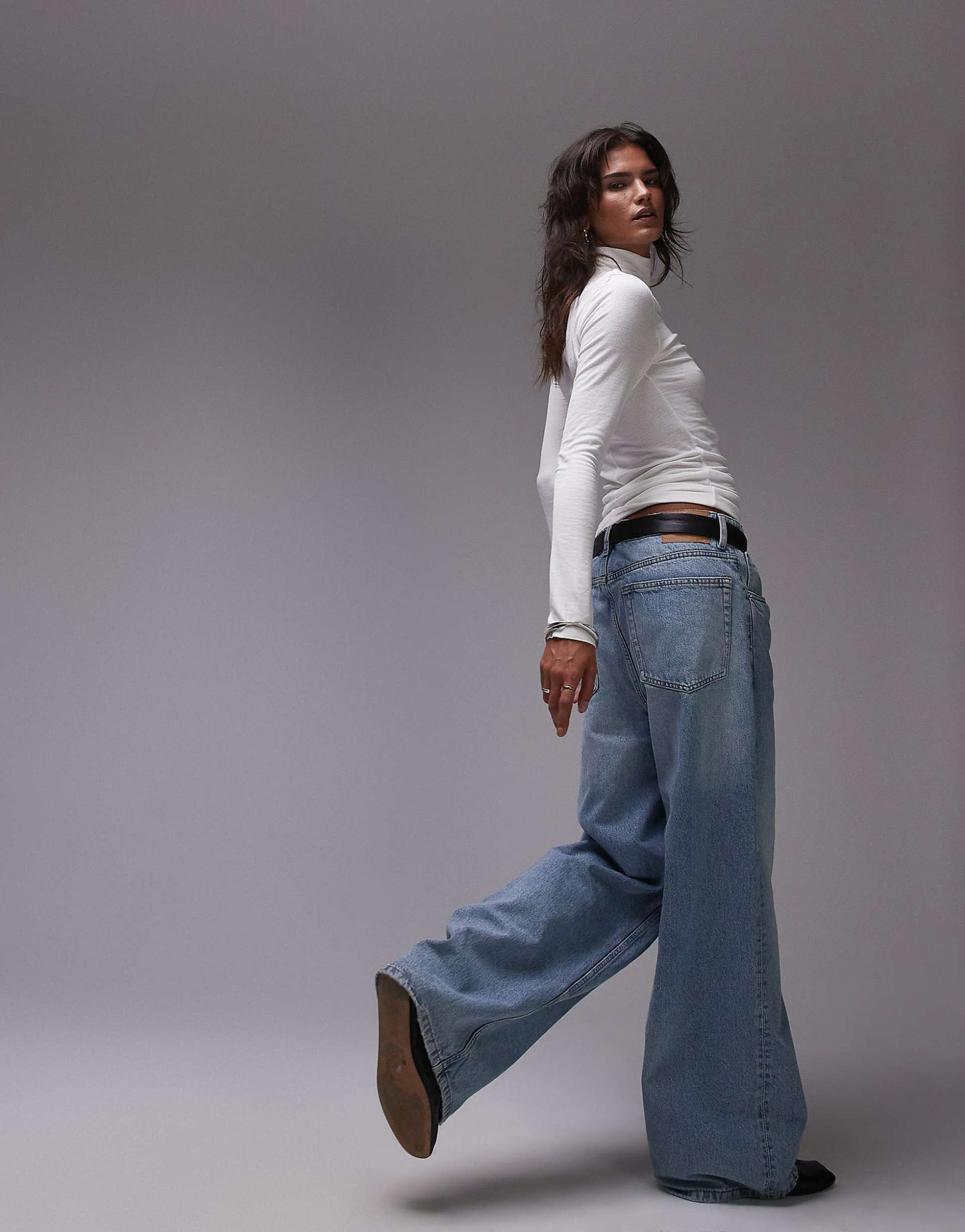 Premium Rib Long Sleeve Funnel Neck Top