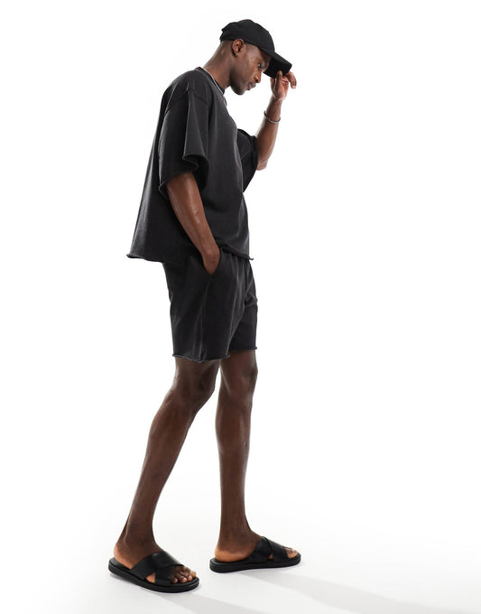 Oversized Washed Sweat Short Co-Ord