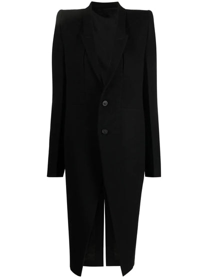 Buttoned Wool Long Coat