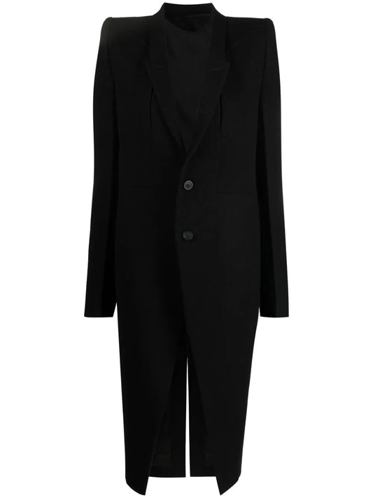 Buttoned Wool Long Coat