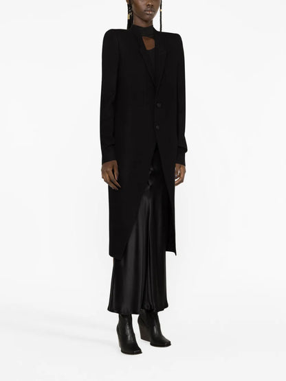 Buttoned Wool Long Coat