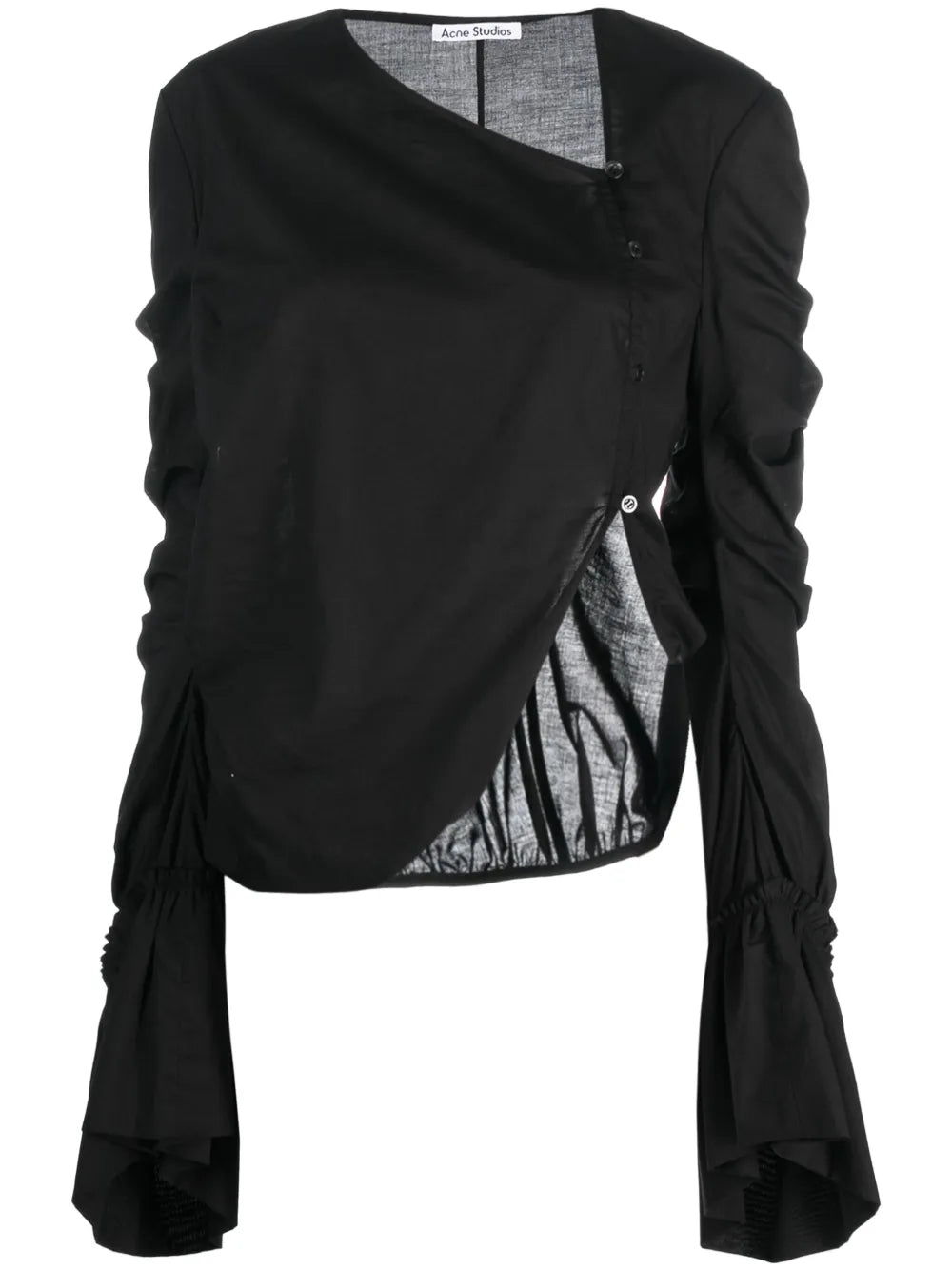 Draped Asymmetric Cotton Blouse