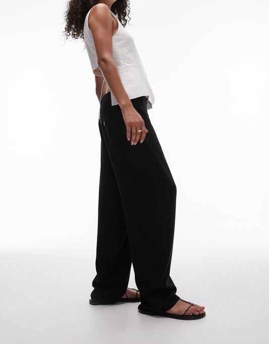 Low Slung Linen Button Trouser