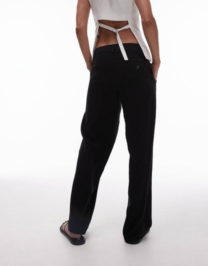 Low Slung Linen Button Trouser