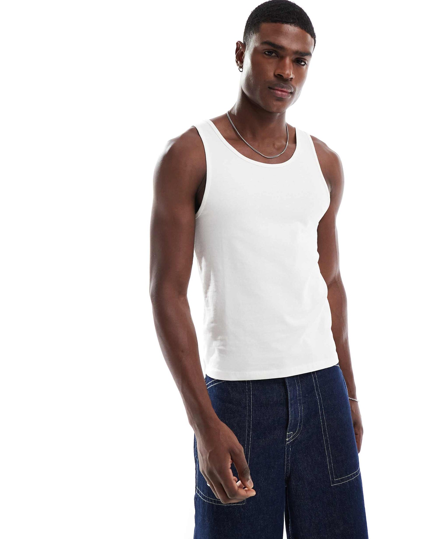 Muscle Vest With Mid Scoop Neck