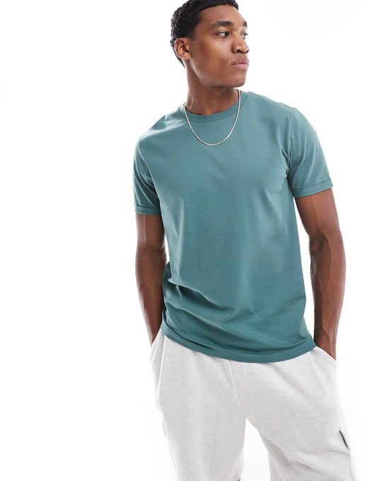 Essential Crew Neck T-Shirt With Roll Sleeve