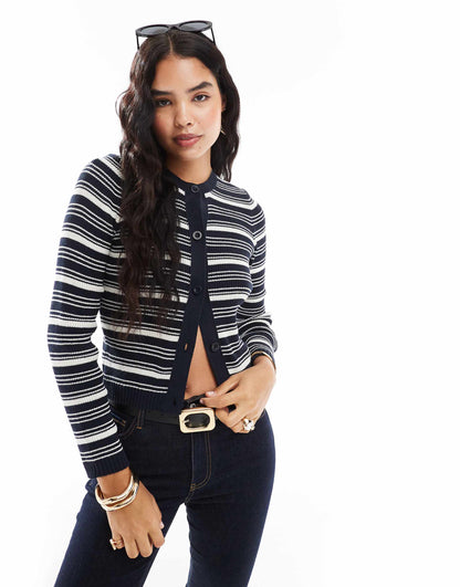 Button Through Half Sleeve Cardigan
