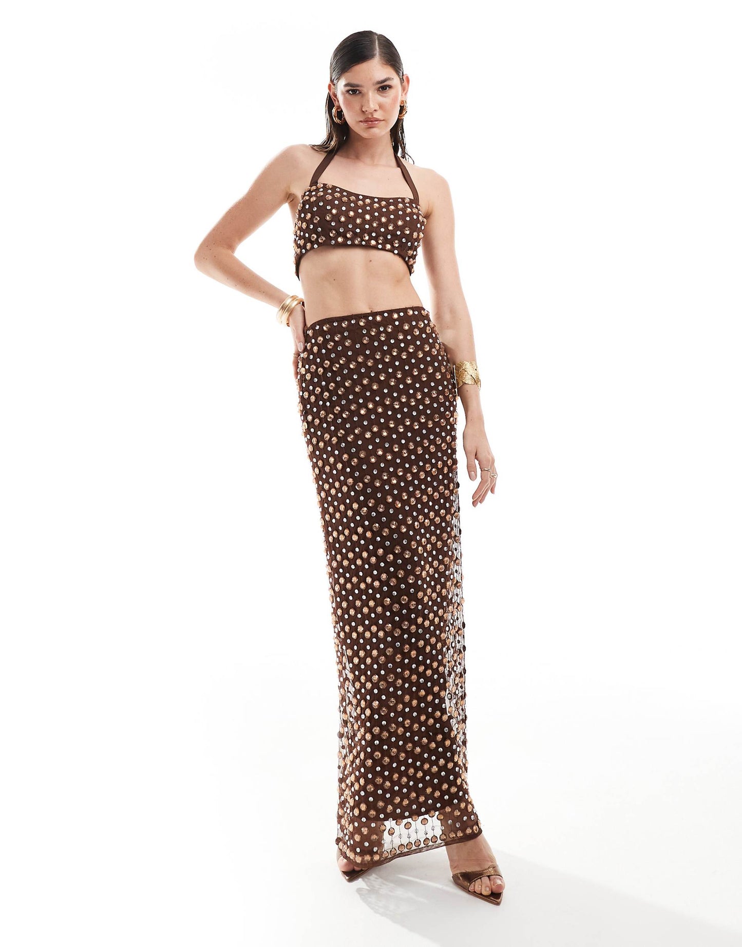 Premium Embellished Maxi Skirt Co-Ord