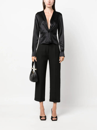 Knot-Detail Silk Blouse