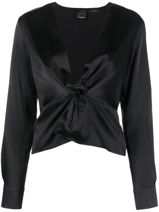 Knot-Detail Silk Blouse