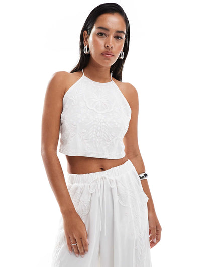 Embellished Halter Neck Co-Ord