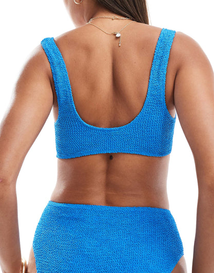 Amy Crinkle Scoop Crop Bikini Top