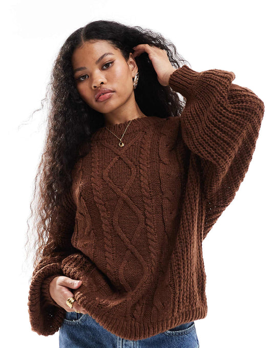 Petite Oversized Cable Knit Jumper