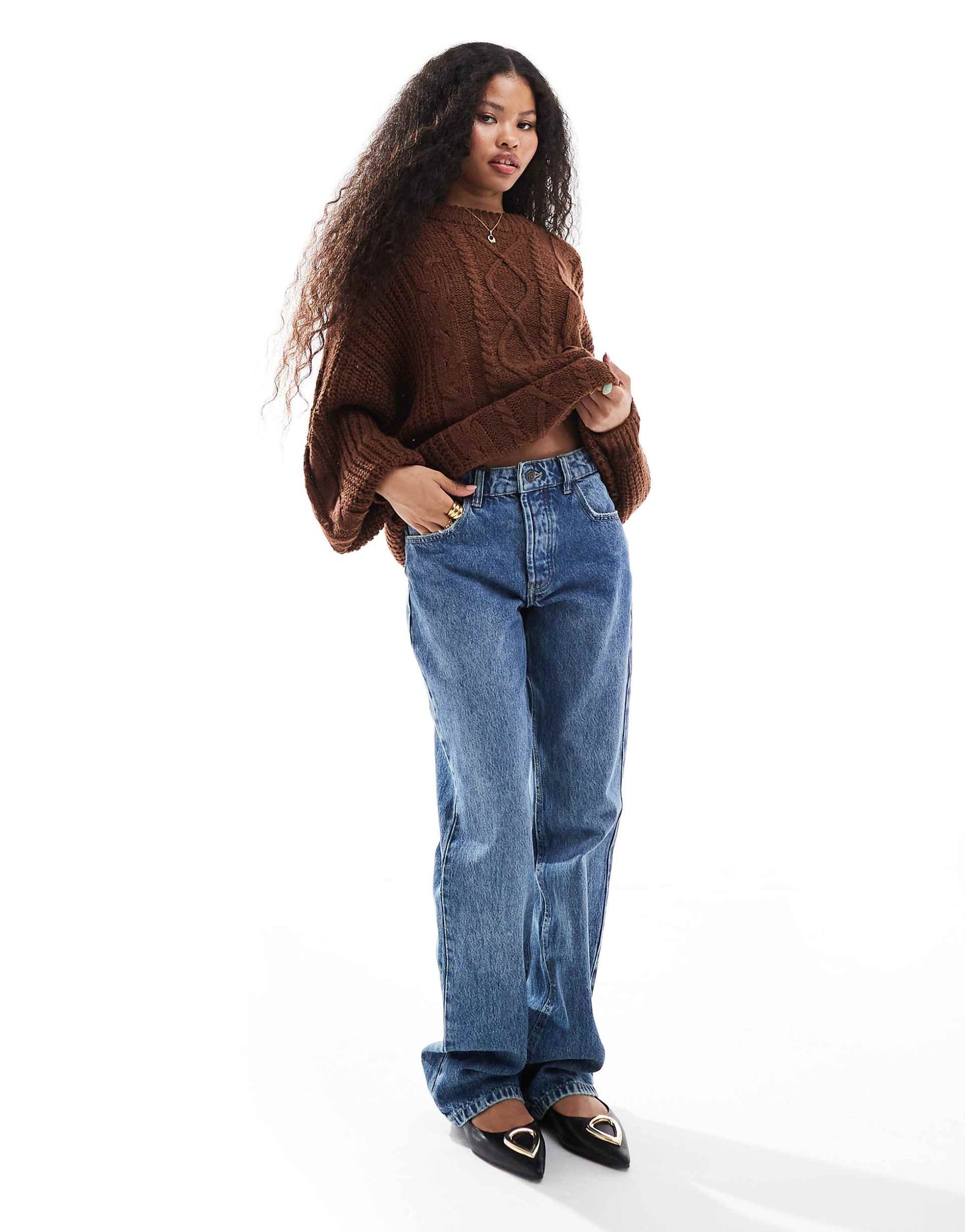 Petite Oversized Cable Knit Jumper