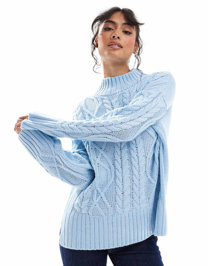 Roll Neck Cable Knit Jumper