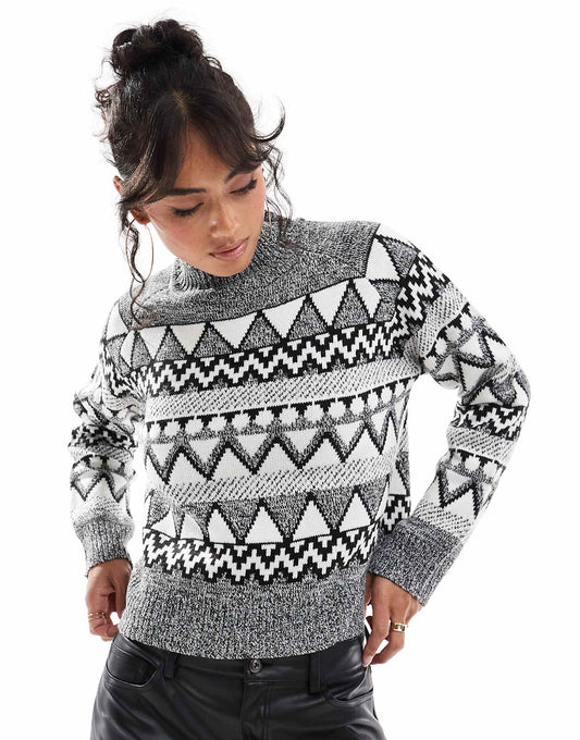 High Neck Fairisle Jumper