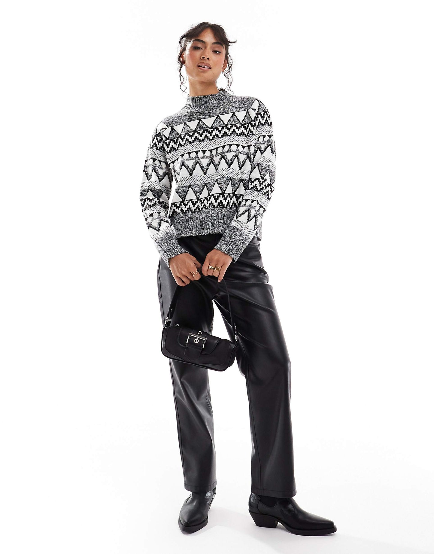 High Neck Fairisle Jumper