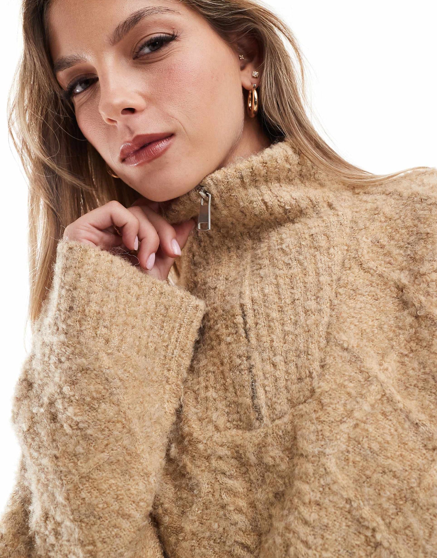 Texture Knit Half Zip Jumper