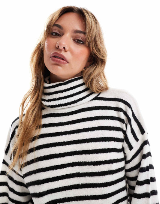 Stripe Roll Neck Jumper