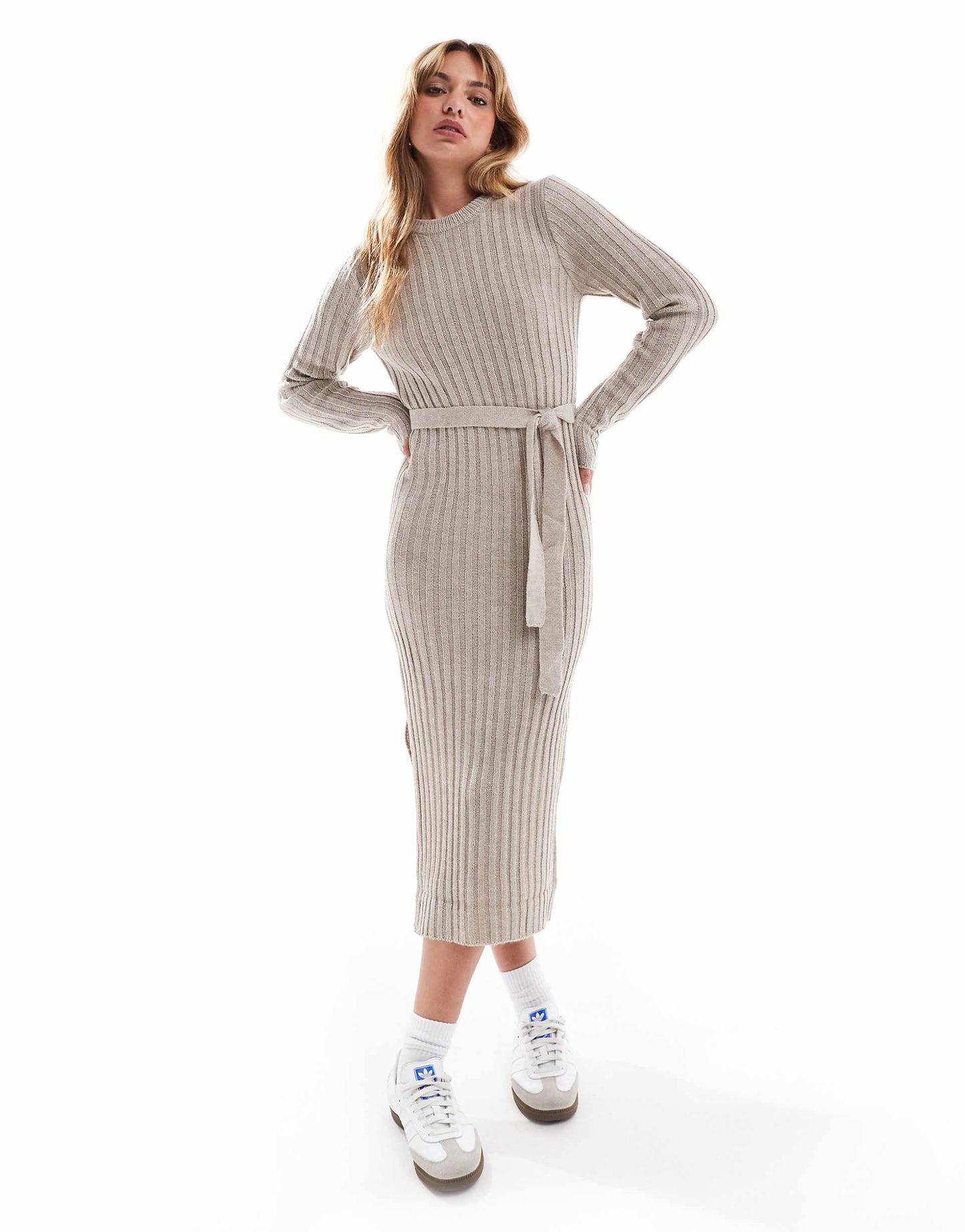 Knitted Midi Dress With Slit