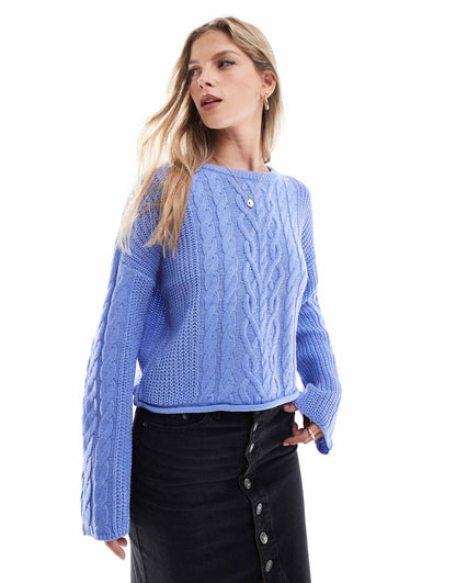 Cable Knit Wide Sleeve Jumper