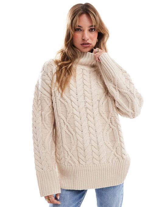 Cable Knit Turtleneck Jumper