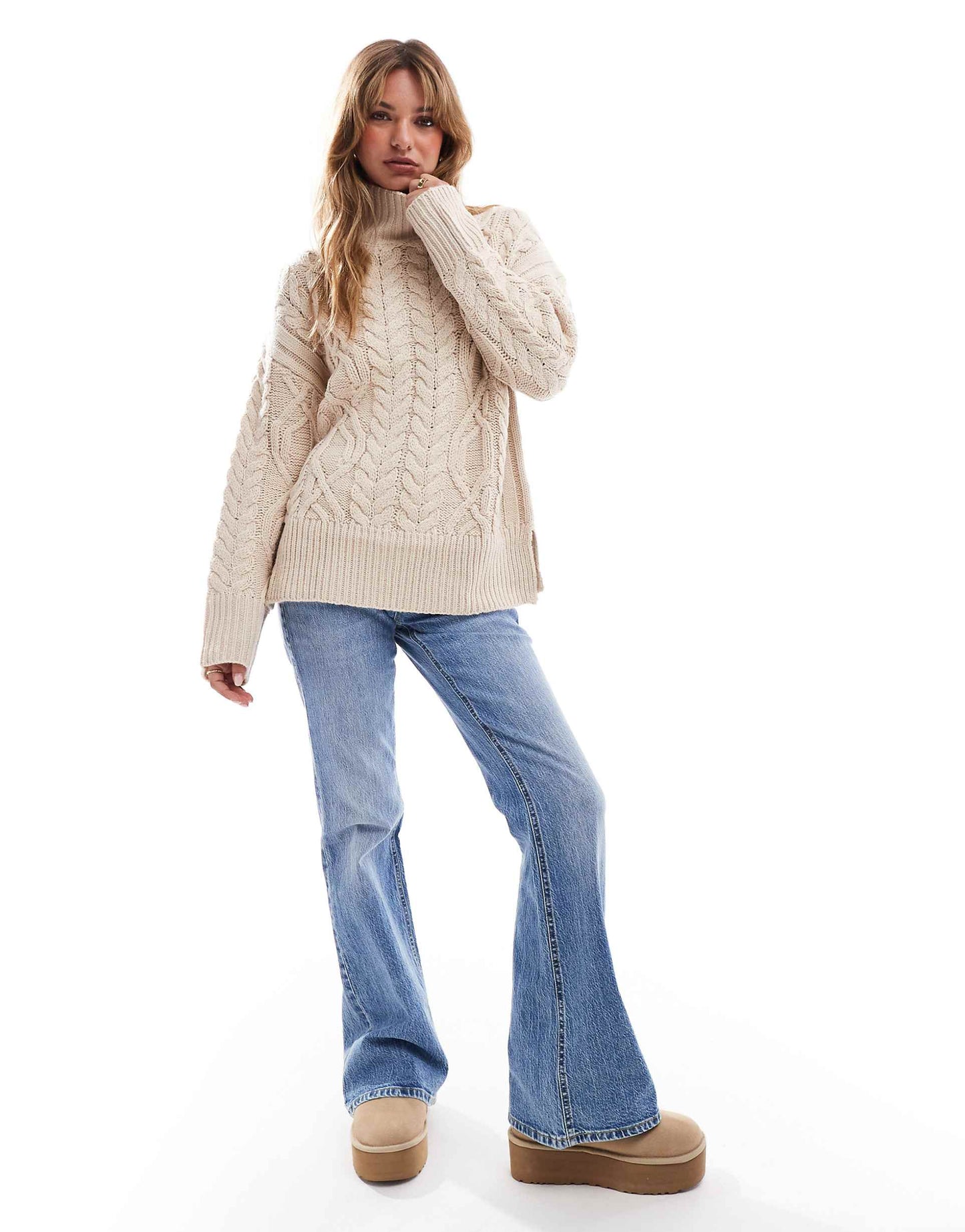 Cable Knit Turtleneck Jumper