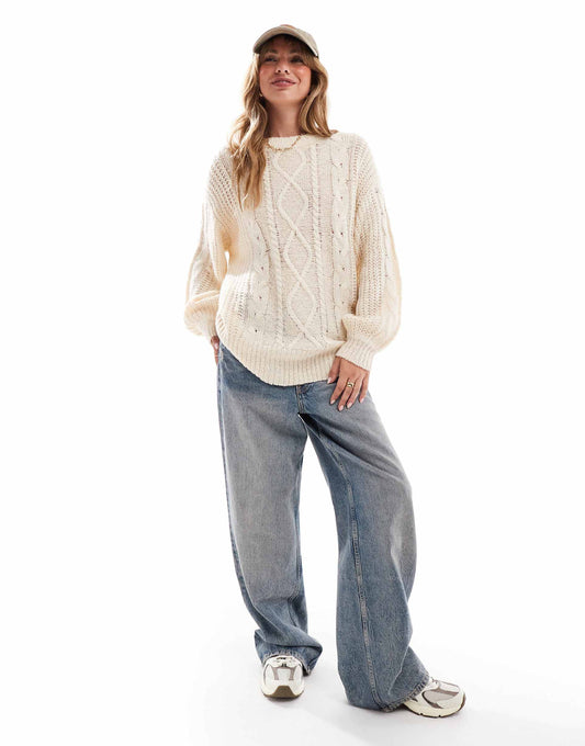 Oversized Cable Knit Jumper