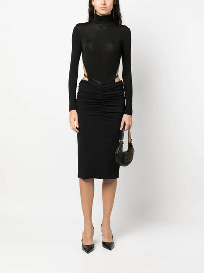 Medusa Georgette Midi Skirt