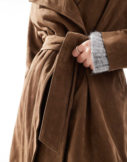 Premium Suede Trench Coat