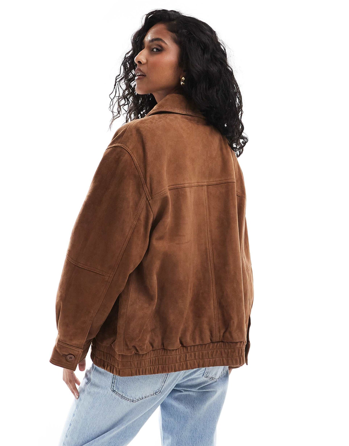 Real Suede Oversized Bomber
