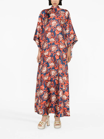 Magnifico Moonflower-Print Silk Dress