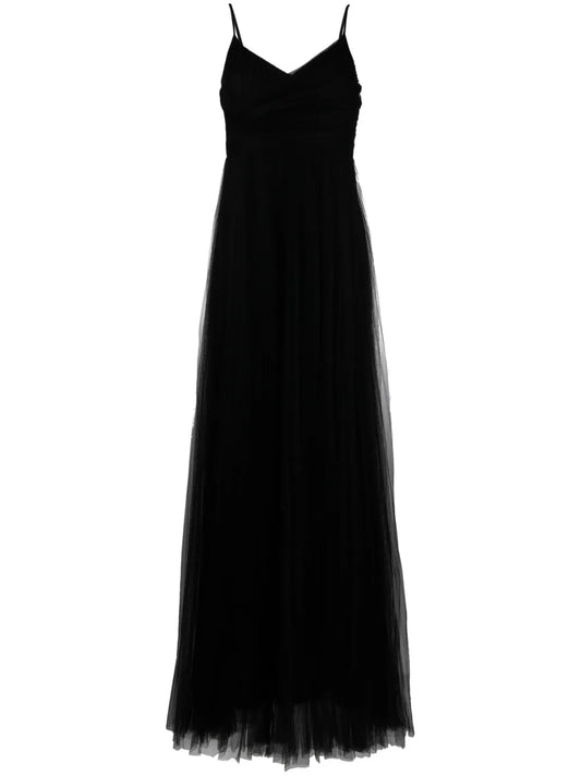 Pleated Tulle Maxi Dress