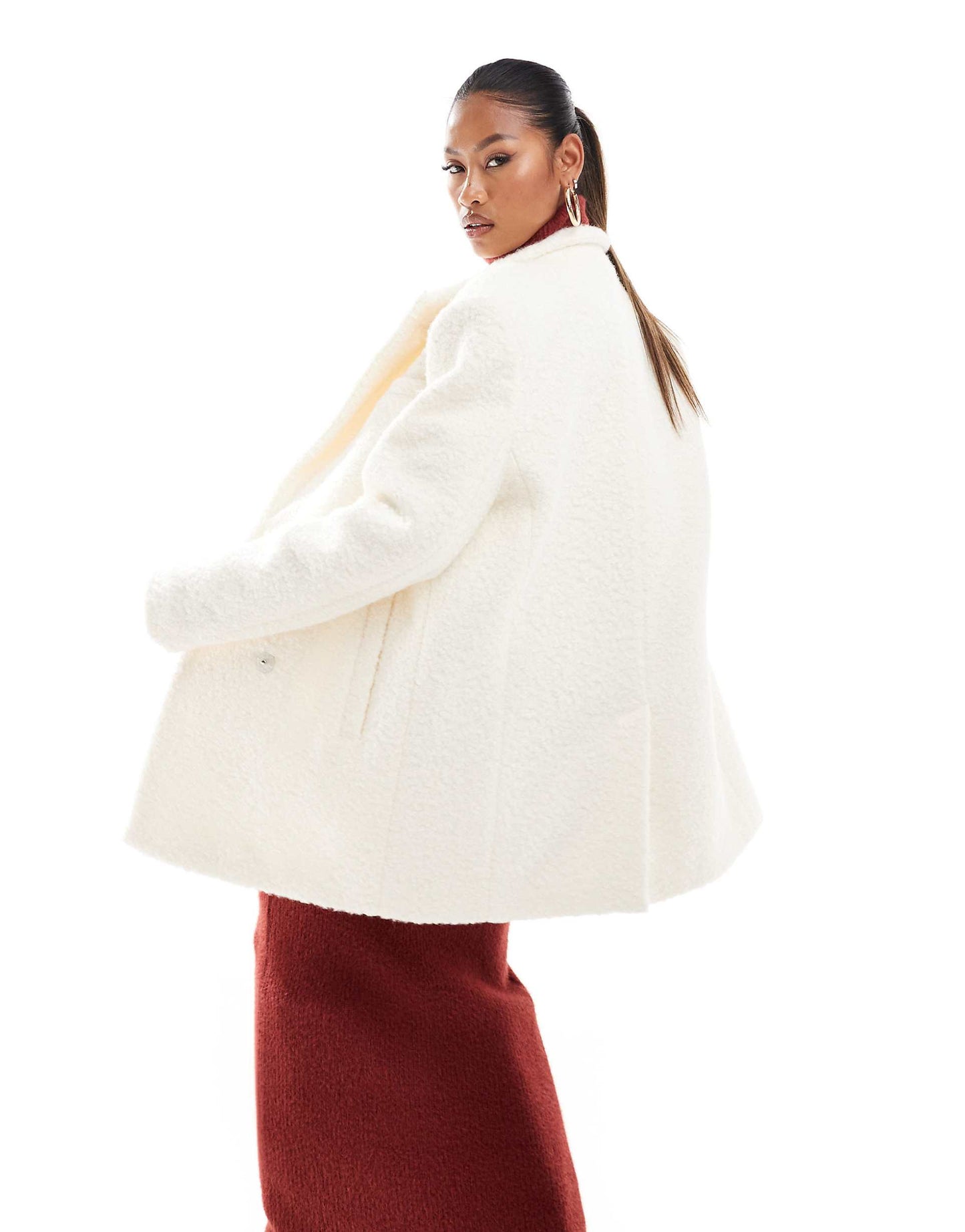 Oversized Boucle Formal Blazer