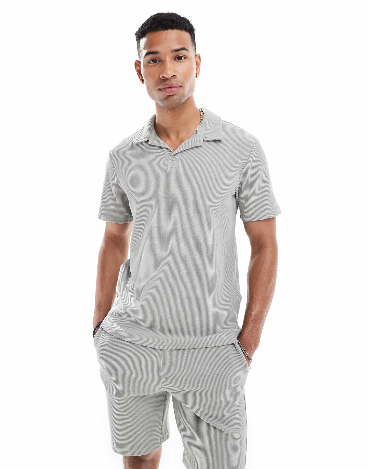 Ribbed Oversized Polo Co-Ord